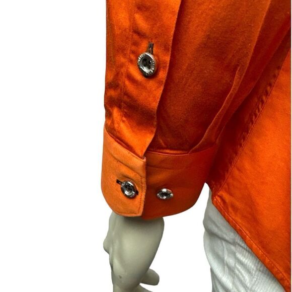 Jared Lang L/S Casual Orange Button Down w/Silver Metal Buttons Like New Size L - Picture 7 of 9